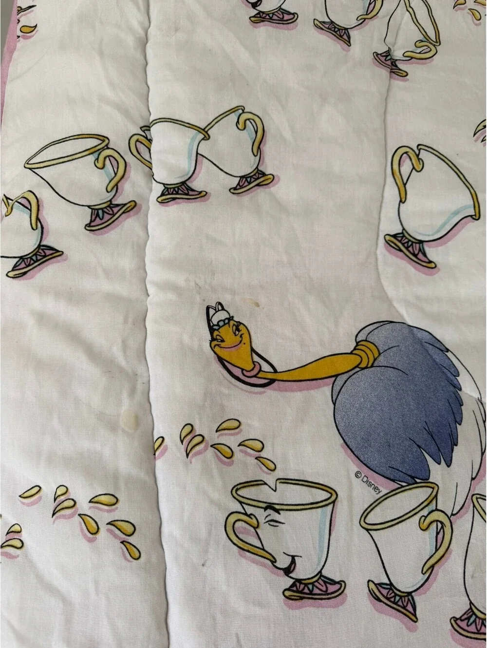 Vintage 90s Disney Beauty and the Beast Belle Reversible Full Comforter 81x76